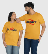 Beauty And Beast Unisex Half Sleeve T-Shirts (Pack of 2)